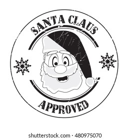 stamp with text "Santa Claus approved" isolated on white background. Vector illustration
