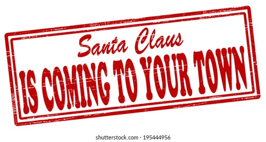 Stamp with text Santa Claus inside, vector illustration 