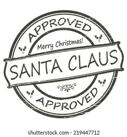 Stamp with text Santa Claus inside, vector illustration