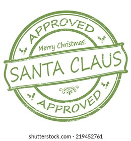 Stamp with text Santa Claus inside, vector illustration