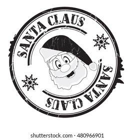 stamp with text "Santa Claus" isolated on white background.