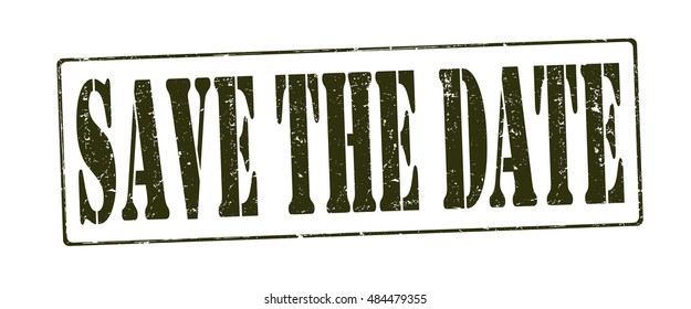 stamp with text "save the date" isolated on white background. Vector illustration