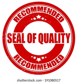Stamp with text seal of quality inside, vector illustration