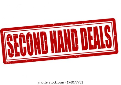 Stamp with text second hand deals inside, vector illustration