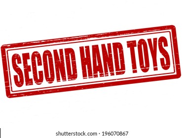 Stamp with text second hand toys inside, vector illustration