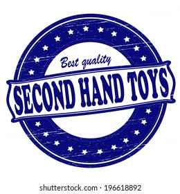 Stamp with text second hand toys inside, vector illustration