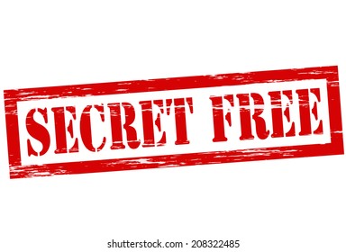 Stamp with text secret free inside, vector illustration