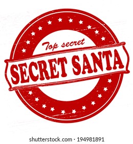 Stamp With Text Secret Santa Inside, Vector Illustration