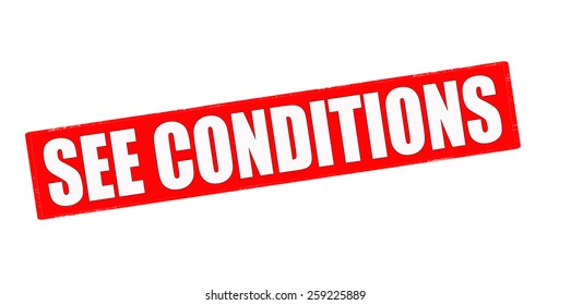 Stamp with text see conditions inside, vector illustration