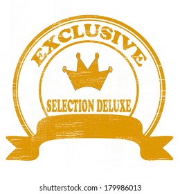 Stamp with text selection deluxe inside, vector illustration