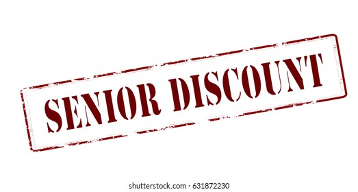 Stamp With Text Senior Discount Inside, Vector Illustration