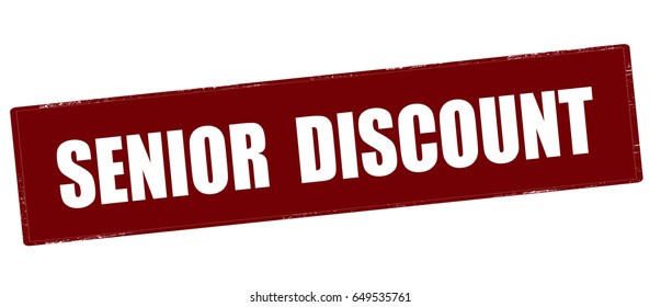Stamp with text senior discount inside, vector illustration
