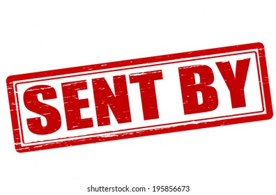 Stamp with text sent by inside, vector illustration