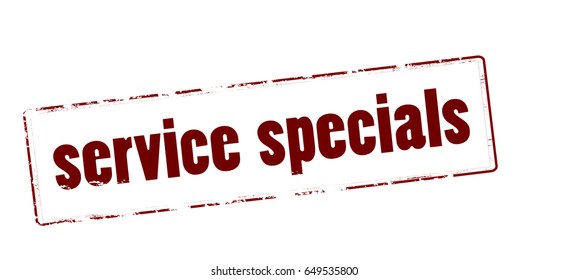 Stamp with text service specials inside, vector illustration