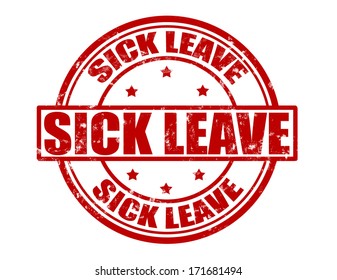 Stamp With Text Sick Leave Inside, Vector Illustration