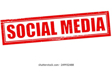Stamp with text social media inside, vector illustration