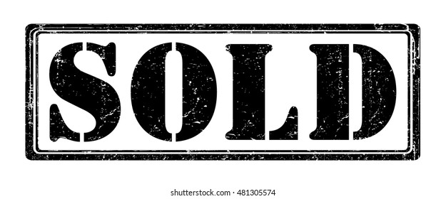 stamp with text "sold" isolated on white background. Vector illustration.