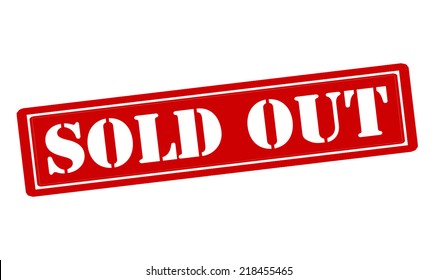 Stamp with text sold out inside, vector illustration