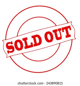 Stamp with text sold out inside, vector illustration