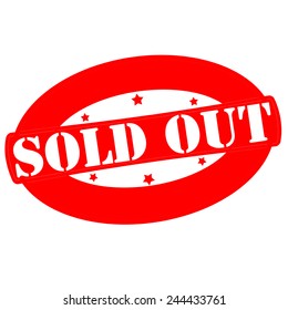 Stamp with text sold out inside, vector illustration