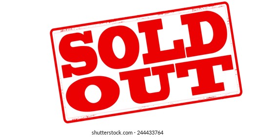 Stamp with text sold out inside, vector illustration