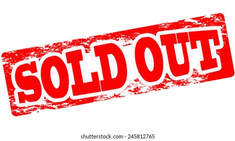 Stamp with text sold out inside, vector illustration