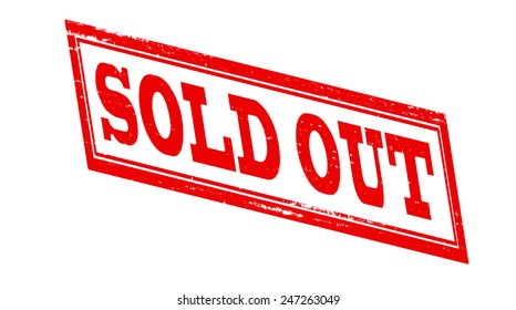 Stamp with text sold out inside, vector illustration