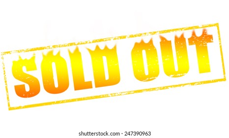 Stamp with text sold out inside, vector illustration