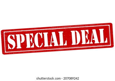 Stamp with text special deals inside, vector illustration