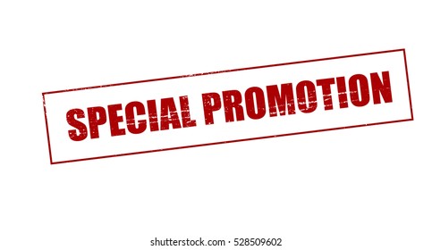 Stamp with text special promotion inside, vector illustration
