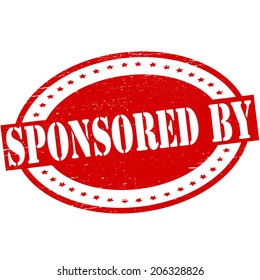 Stamp with text sponsored by inside, vector illustration