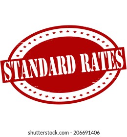 Stamp with text standard rates inside, vector illustration