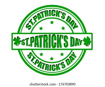 Stamp with text St.Patrick's day inside,vector illustration
