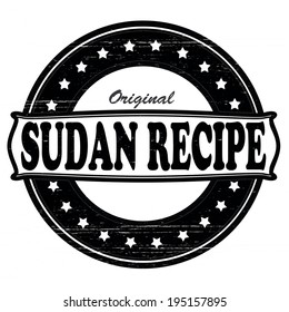 Stamp with text Sudan recipe inside,vector illustration