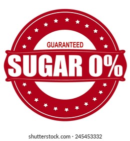 Stamp with text sugar zero percent inside, vector illustration