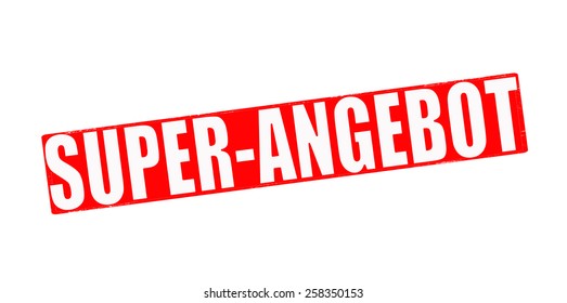 Stamp with text super offer in German language inside, vector illustration