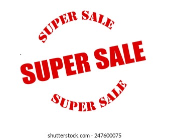 Stamp with text super sale inside, vector illustration