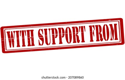 Stamp with text with support from inside, vector illustration