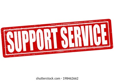 Stamp with text support service inside, vector illustration