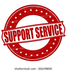 Stamp with text support service inside, vector illustration