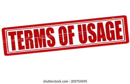 Stamp with text terms of usage inside, vector illustration