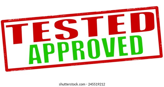 Stamp with text tested approved inside, vector illustration