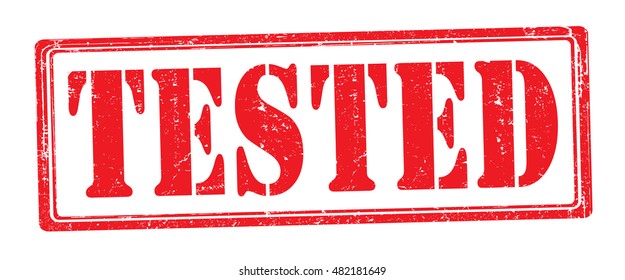 stamp with text "tested" isolated on white background. Vector illustration