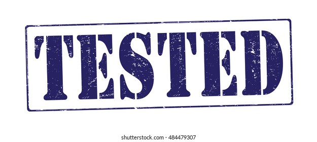 stamp with text "tested" isolated on white background. Vector illustration