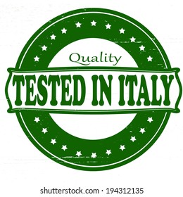 Stamp with text tested in Italy inside, vector illustration