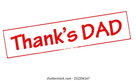 Stamp with text thank dad inside, vector illustration