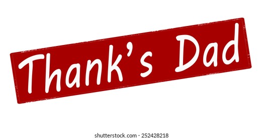 Stamp with text thank dad inside, vector illustration