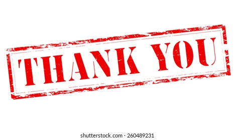 Stamp with text thank you inside, vector illustration