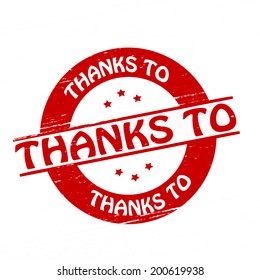 Stamp with text thanks to inside,vector illustration