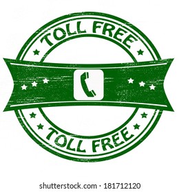 Stamp with text toll free inside,vector illustration